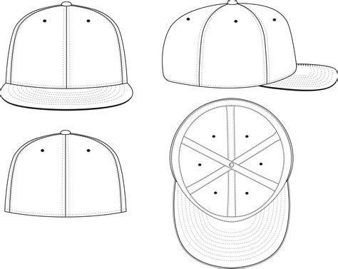 Blank Fitted Hat Template